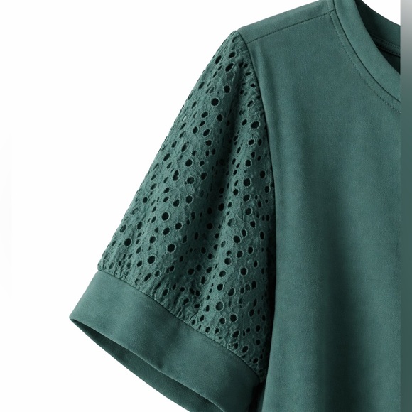 Jane & Delancey Green Lace Sleeve Shift Dress Size 1X Casual Spring - Picture 4 of 4